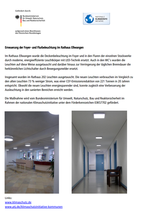 Die neue Foyer- und Flurbeleuchtung im Rathaus Ellwangen