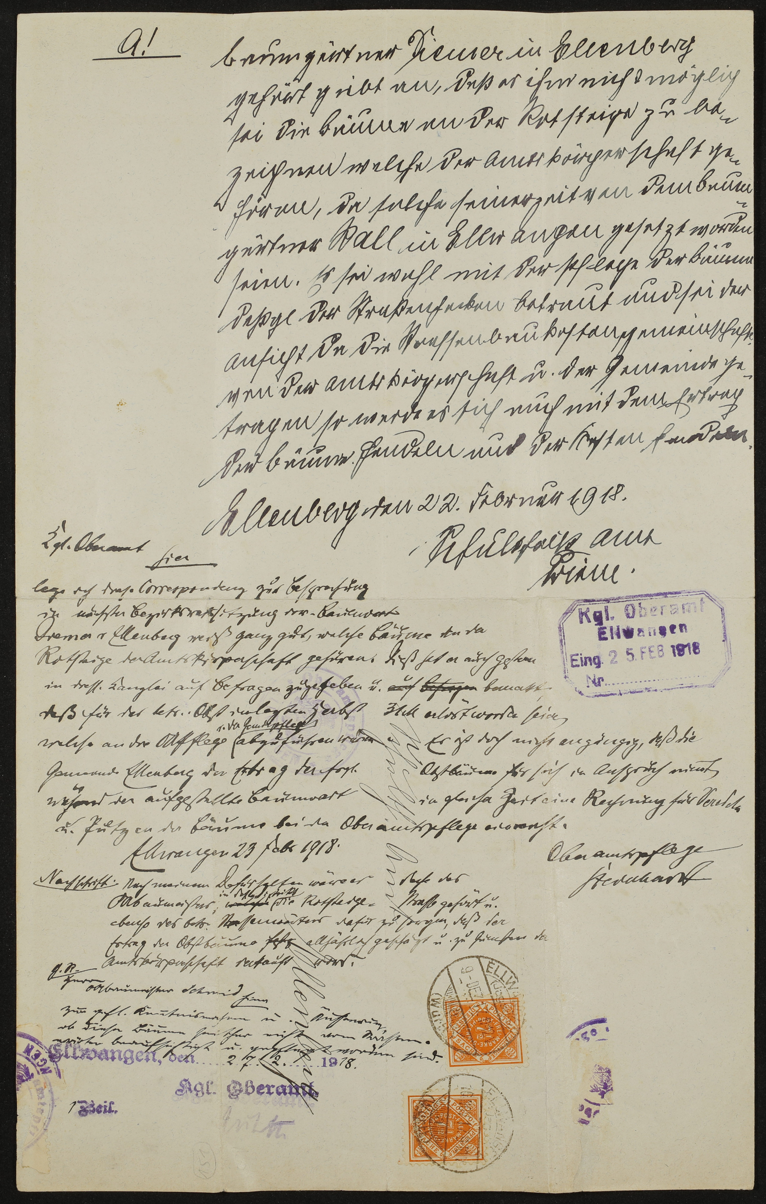 Behördenbrief, 1917/18